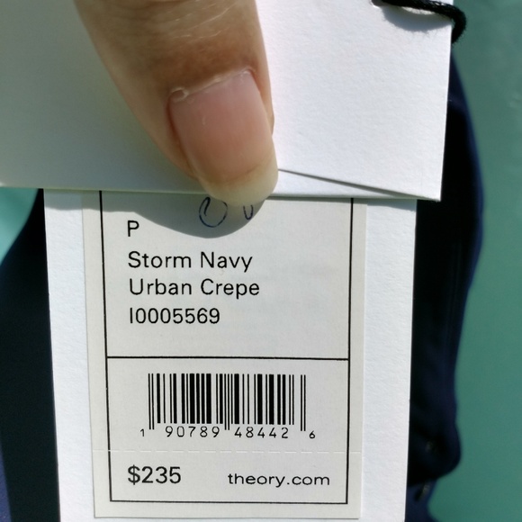 NWT Theory Women's Size Petite Stormy Navy Blouse - Picture 2 of 7